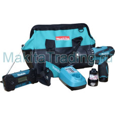 Набор инструмента Makita DK 1202 (ударная дрель-шуруповерт, радио)